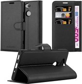 Cadorabo Hoesje voor Sony Xperia XA2 in PHANTOM ZWART - Beschermhoes met magnetische sluiting, standfunctie en kaartvakje Book Case Cover Etui