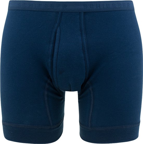 SCHIESSER Original Feinripp boxer (1-pack) - heren onderbroek kort met gulp fijnrib marine - Maat: XL