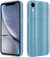 Cadorabo Hoesje geschikt voor Apple iPhone XR in Brushed Turqoise - Beschermhoes Case Cover van flexibel TPU silicone in Brushed design