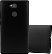 Cadorabo Hoesje geschikt voor Sony Xperia L2 in METAAL ZWART - Hard Case Cover beschermhoes in metaal look tegen krassen en stoten