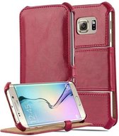 Étui Cadorabo pour Samsung Galaxy S6 EDGE en PASSION RED - Housse de protection SANS fermeture magnétique avec fonction support et support d'angle Book Case Cover Etui