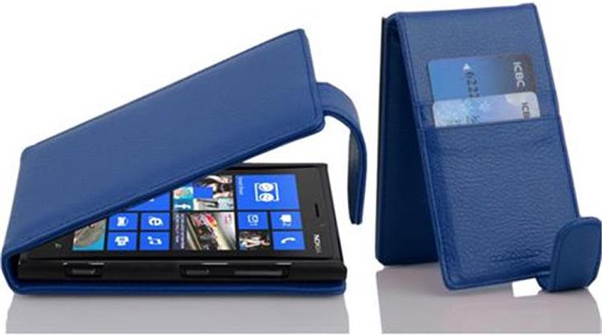 Cadorabo Hoesje geschikt voor Nokia Lumia 920 in KONINGSBLAUW - Beschermhoes in flip-design Case Cover van getextureerd imitatieleer