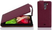 Cadorabo Hoesje geschikt voor LG G2 MINI in BORDEAUX PAARS - Beschermhoes in flip-design Case Cover van getextureerd imitatieleer