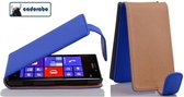 Cadorabo Hoesje geschikt voor Nokia Lumia 925 in BRILJANT BLAUW - Beschermhoes Case Cover in flip-design, gemaakt van glad kunstleder