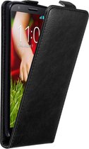 Cadorabo Hoesje geschikt voor LG G2 in ZWARTE NACHT - Beschermhoes in flip design Case Cover met magnetische sluiting