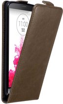 Cadorabo Hoesje geschikt voor LG G3 in KOFFIE BRUIN - Beschermhoes in flip design Case Cover met magnetische sluiting