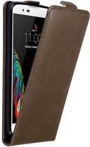Cadorabo Hoesje geschikt voor LG K10 2016 in KOFFIE BRUIN - Beschermhoes in flip design Case Cover met magnetische sluiting