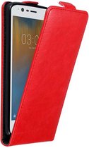Cadorabo Hoesje geschikt voor Nokia 3 2017 in APPEL ROOD - Beschermhoes in flip design Case Cover met magnetische sluiting