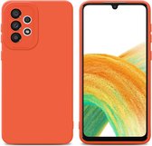 Cadorabo Hoesje geschikt voor Samsung Galaxy A32 4G in FLUID ORANJE - Beschermhoes gemaakt van flexibel TPU silicone Cover Fluid Case