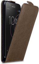 Cadorabo Hoesje geschikt voor Sony Xperia XZ1 COMPACT in KOFFIE BRUIN - Beschermhoes in flip design Case Cover met magnetische sluiting