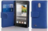 Cadorabo Hoesje voor Huawei ASCEND G700 in KONINGSBLAUW - Beschermhoes van getextureerd kunstleder en kaartvakje Book Case Cover Etui