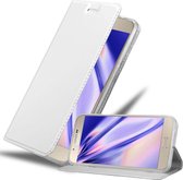 Cadorabo Hoesje geschikt voor Samsung Galaxy A8 2015 in CLASSY ZILVER - Beschermhoes met magnetische sluiting, standfunctie en kaartvakje Book Case Cover Etui
