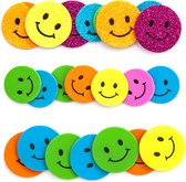 30 Foam Stickers Smileys met en zonder Glitters | Knutselstickers Smileys | Knutselen Meisjes, Knutselen Kinderen | Foamstickers Smiley met Glitters | Kleuter Stickers | Kinderstickers, Stickers voor Kinderen | Hobbystickers | Kaarten Maken