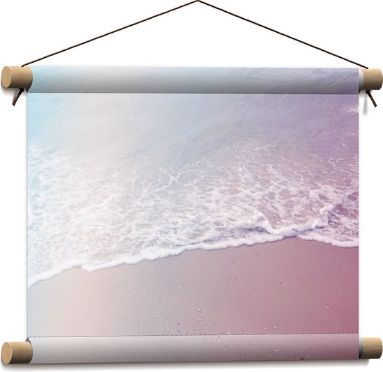 Textielposter - Regenboog Gloed over Zee - 40x30 cm Foto op Textiel