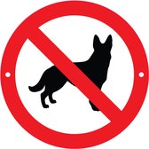 BWK - Verbodsbord Verboden voor Honden - 25cmØ met 2 Boorgaten - op 3mm dik PVC Schuimplaat