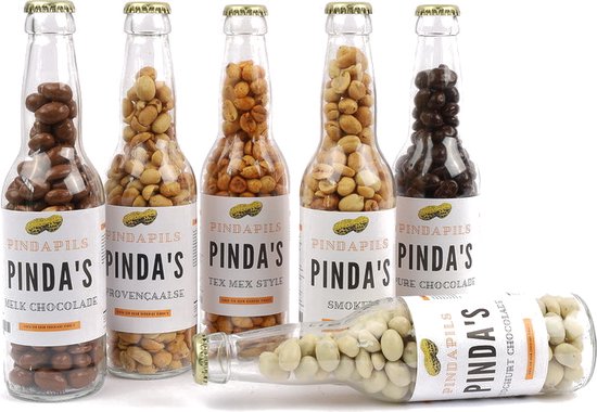 PindaPils – Zoet & Hartig – 6 Flesjes – Geschenk – Kerst – Verjaardag – Tray – Bedankt juf cadeau