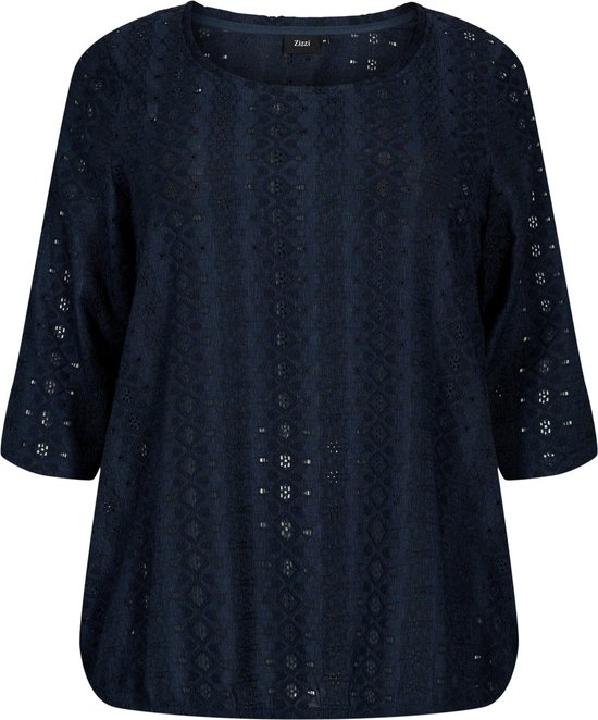 Blouse avec broderie anglaise et manches 1/2