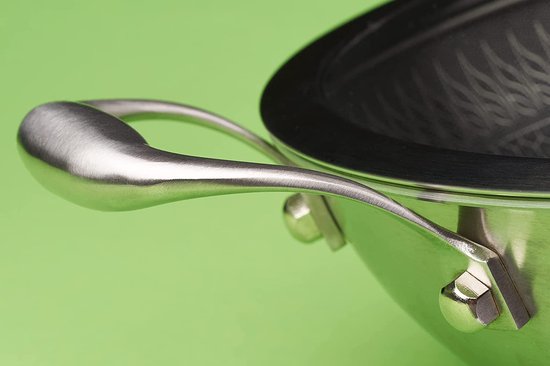 Reishunger Premium pan van roestvrij staal met antiaanbaklaag (diameter 28 cm) – ovenvast tot 220 graden – perfect voor zacht braden op alle warmtebronnen