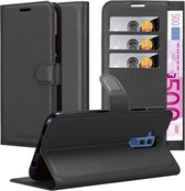 Cadorabo Hoesje geschikt voor Huawei MATE 20 LITE in PHANTOM ZWART - Beschermhoes met magnetische sluiting, standfunctie en kaartvakje Book Case Cover Etui