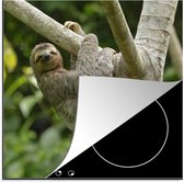 KitchenYeah® Inductie beschermer 78x78 cm - Een luiaard hangt aan een tak - Kookplaataccessoires - Afdekplaat voor kookplaat - Inductiebeschermer - Inductiemat - Inductieplaat mat