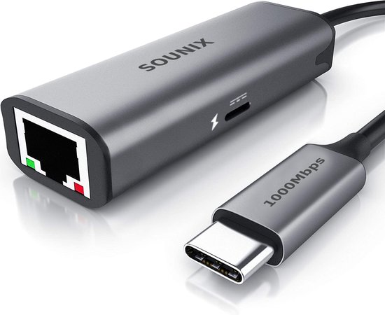 Adaptateur Sounix USB C vers Ethernet - avec chargement USB C - Adaptateur  Ethernet -... | bol