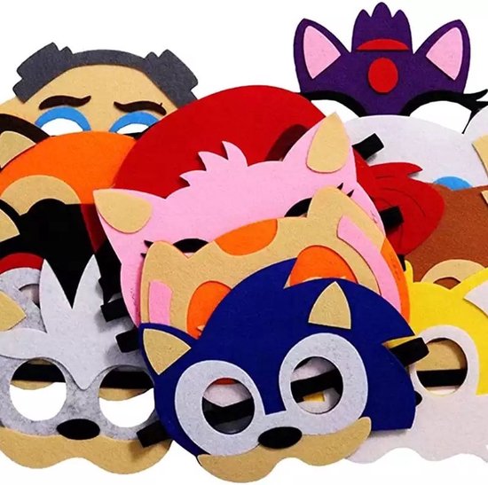 Sonic masque enfants anniversaire déguisement fête Cosplay halloween 12  pièces