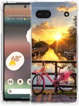 Back Case TPU Siliconen Hoesje Google Pixel 6A Telefoon Hoesje met doorzichtige rand Amsterdamse Grachten
