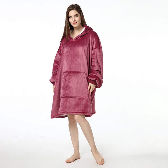 | Hoodie Blanket | | oversized deken | | capuchon deken | | winter trui | | Slaapkleding | Grape Pink | CADEAU