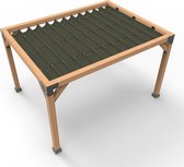 Rijpex® - Pergola Hout 330x330cm - Prieel Paaldikte 15x15cm - Harmonicadoek - Grijs