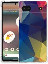 Telefoon Hoesje Google Pixel 6A Hoesje maken met transparante rand Polygon Dark