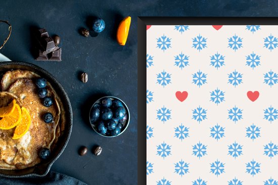 KitchenYeah® Inductie beschermer 78x78 cm - Sneeuwvlok - Hart - Winter - Patronen - Kookplaataccessoires - Afdekplaat voor kookplaat - Inductiebeschermer - Inductiemat - Inductieplaat mat