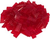 100 Bouwstenen 2x4 plate | Transparant Rood | Compatibel met Lego Classic | Keuze uit vele kleuren | SmallBricks