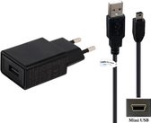 Chargeur 2A + câble Mini USB 2,0 m. Adaptateur de chargeur testé TUV avec cordon robuste adapté par exemple