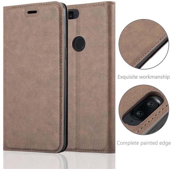 Étui Cadorabo pour OnePlus 5T en COFFEE BROWN - Étui de protection avec fermeture magnétique