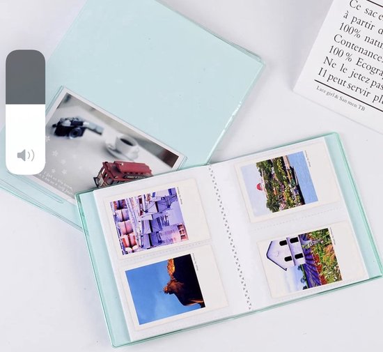 HIYQIN Mini Fotoalbum met 32 Zakken, Compatibel met Fujifilm Instax Film voor Instax 12 99 70 7s SE 8 9 11 40 90, Draagbaar Fotoalbum met Sleutelhanger - Wit