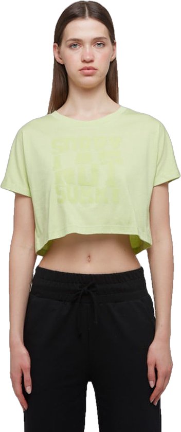 WB Comfy Dames Crop T Shirt Lichtgroen - XXL