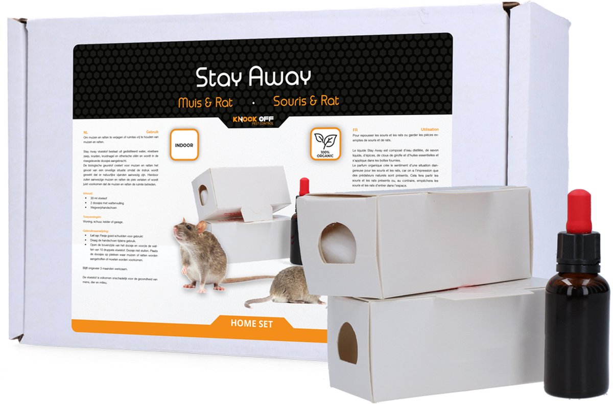Knock Off Stay Away Mice - Spray anti-souris - Contrôle des souris -  Invisible et sans