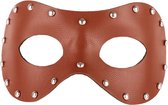 Soepel bruin oogmasker met metalen studs - leatherlook - venetiaans masker