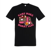 T-shirt Camp plus inquiet moins - T-shirt Zwart - Taille XL - T-shirt avec imprimé - T-shirt homme - T-shirt femme