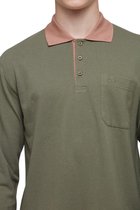 WB Comfy Polo Shirt Long Sleeve Khaki - 3XL