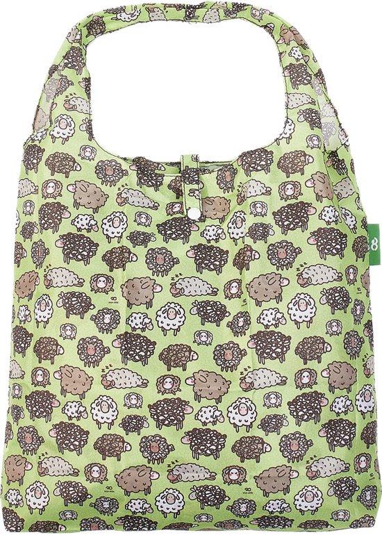 Eco Chic - Foldaway Shopper - A44GN - Green - Cute Sheep