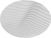 PVC Schuimplaat Ovaal - Golvende Lijnen op Witte Achtergrond - 80x60 cm Foto op Ovaal (Met Ophangsysteem)