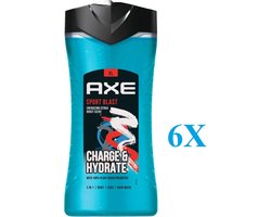 Axe Douchegel & Shampoo - Sport Blast – 6 x 400 ml - Voordeelverpakking