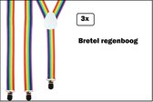 3x Bretel regenboog - Themaparty festival thema feest party thema rainbow