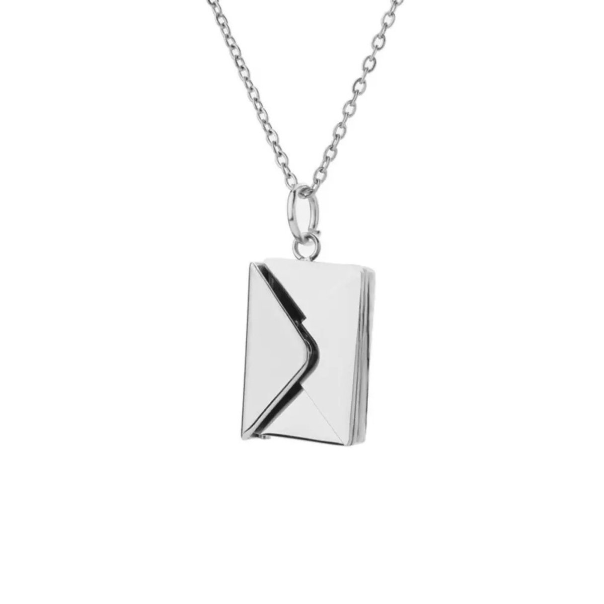 Despora - Ketting - Envelop Ketting - Love You Ketting - Valentijn - Cadeau voor Vrouw - Sieraden - RVS - Zilverkleurig