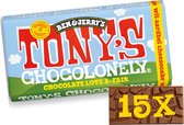 Tony's Chocolonely Ben & Jerry's Witte Chocolade Strawberry Cheesecake - Cadeau voor Man en Vrouw - Fairtrade Chocola Repen - 15x180 gram Geschenkset