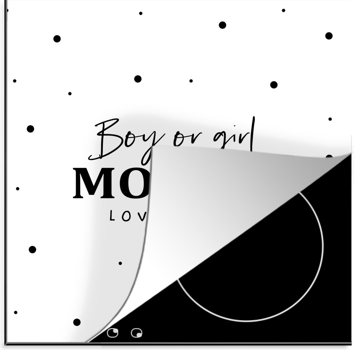 KitchenYeah® Inductie beschermer 78x78 cm - Geslacht - Baby - Mama - Liefde - Boy or Girl mommy loves you - Spreuken - Kookplaataccessoires - Afdekplaat voor kookplaat - Inductiebeschermer - Inductiemat - Inductieplaat mat