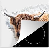 KitchenYeah® Inductie beschermer 78x78 cm - Schotse Hooglander - Schotse Koe - Kookplaataccessoires - Afdekplaat voor kookplaat - Inductiebeschermer - Inductiemat - Inductieplaat mat