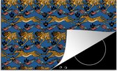 KitchenYeah® Inductie beschermer 90x52 cm - Patroon - Cheetah - Veren - Kookplaataccessoires - Afdekplaat voor kookplaat - Inductiebeschermer - Inductiemat - Inductieplaat mat