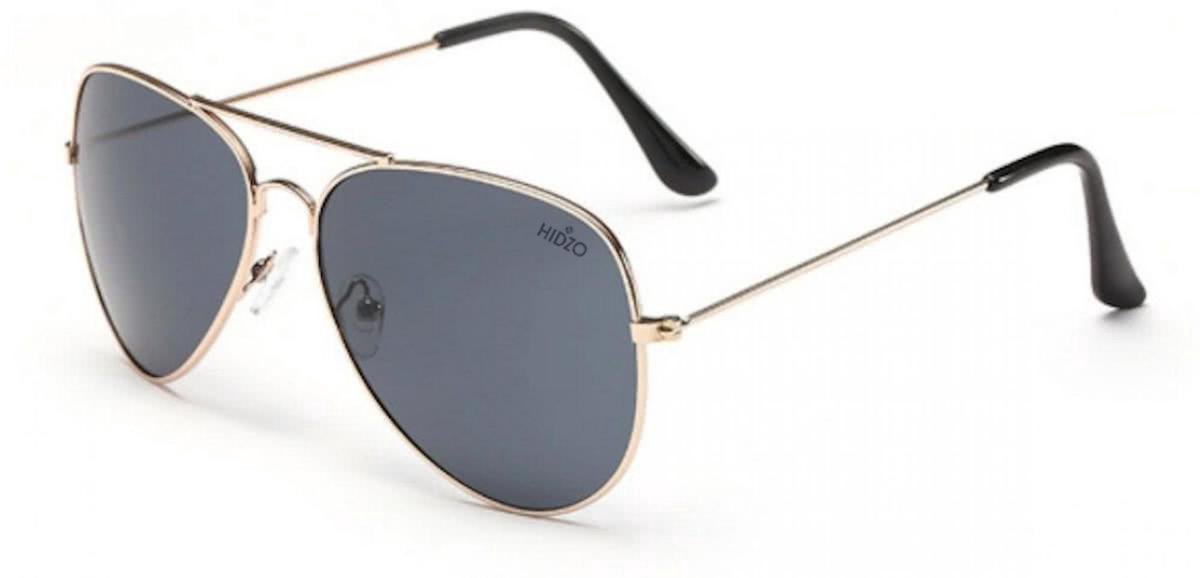 Hidzo Zonnebril piloten zonnebril Brons - UV 400 - In brillenkoker